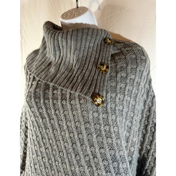 V. FRAAS Gray Scarf Poncho 100% Acrylic. One Size. Shrug. - Picture 2 of 6